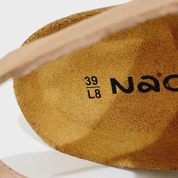 Naot Cecile Sandals Women's 39 Size 8 8.5 Latte Brown Leather Sand Raffia Wedges - Picture 11 of 12